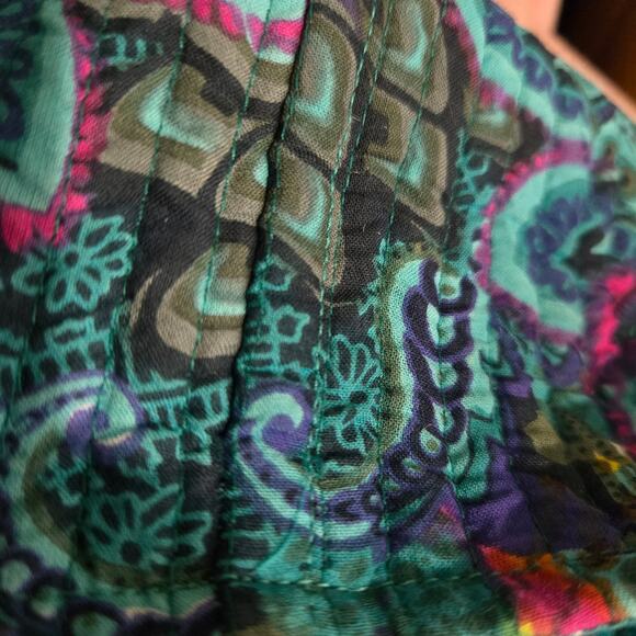 Soft Surroundings Quilted Jacket Green Paisley Cotton Mandala Print Artistic XS - Picture 15 of 16